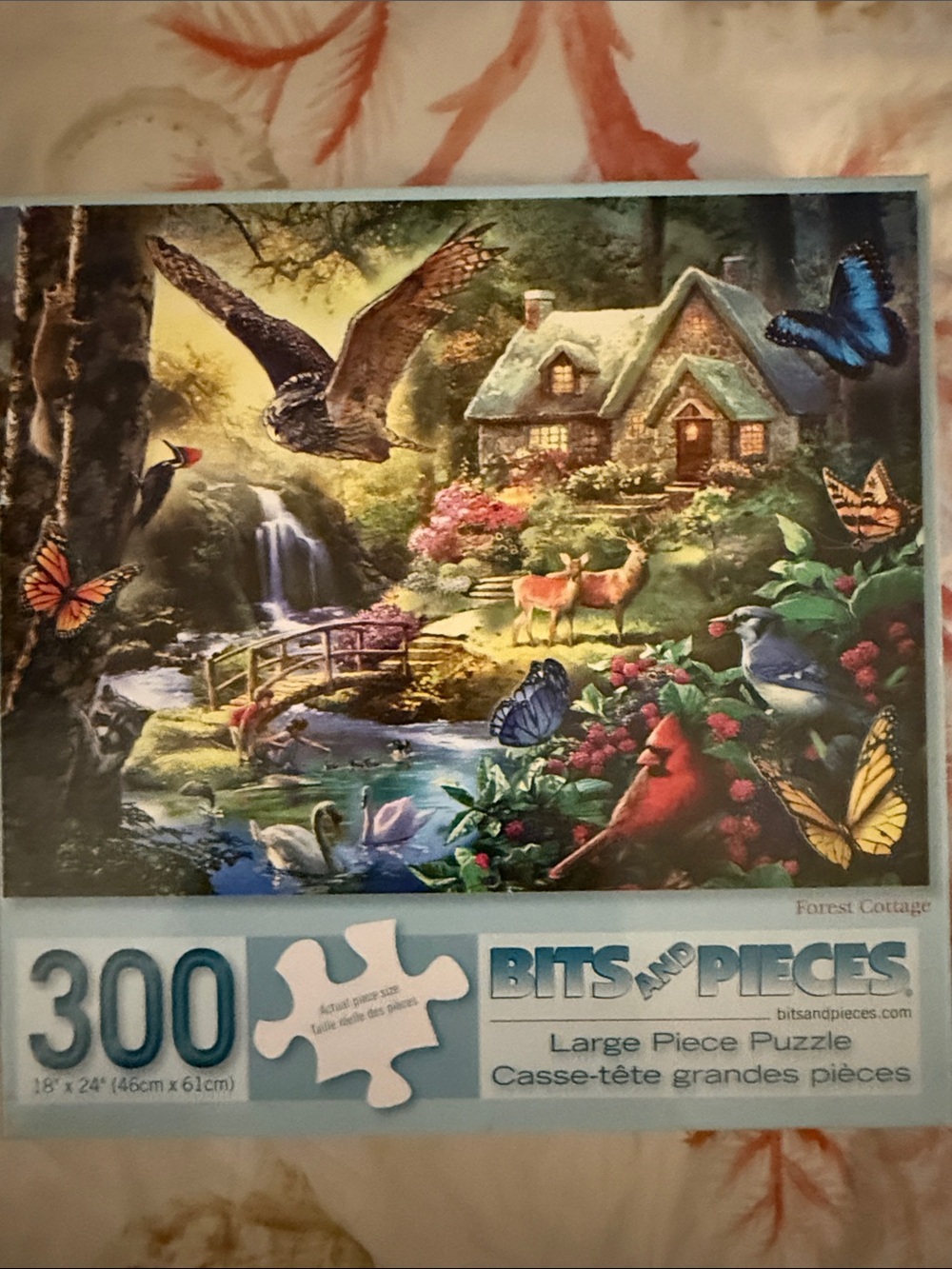 Bits and Pieces 300-Piece 'Forest Cottage' Jigsaw Puzzle - Colorful Nature Scene